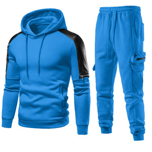 Trajes de chándal personalizados 100% algodón con capucha pantalones de chándal conjunto de 2 piezas chándales hombres de talla grande pulóver Unisex con cremallera - Product Image 3