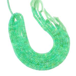 Cuentas de piedras preciosas Rondelle lisas de crisoprasa verde Natural, cuentas de piedra pulida de 4-5mm para la fabricación de collares de joyería a precio a granel - Product Image 4