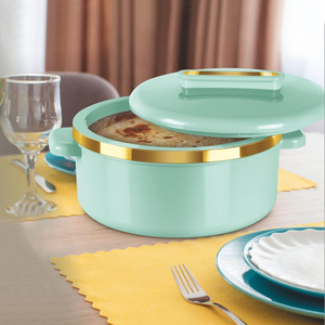 Calentador de alimentos aislado Cazuela con mango SS y tapa de vidrio Fiambrera con aislamiento térmico de acero inoxidable Frasco de alimentos Calentador de alimentos - Product Image 1