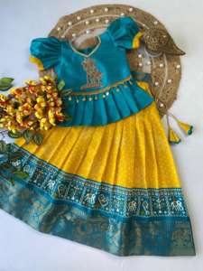 ชุด lehenga choli ผ้าโดลาผ้าไหมสำหรับเด็กทำงาน zari - Product Image 2