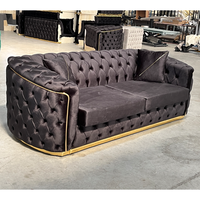 Sofá Chesterfield Extensible con Tapizado y Estructura de Madera, Estilo Moderno para Sala de Estar, Ideal para Villas y Gimnasios, Fabricante Turco, Marca Khalifa, con Descuento