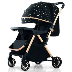 Bebes Coches Pará. Lightweight Easy Fold Compact Stroller Baby Pushchair Handle Reversível Toddler Baby Stroller Pram Para Viagem