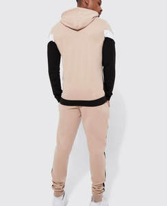 Chándal de algodón transpirable deportivo informal para hombre, ropa de calle con estampado de abullonado y logotipo personalizado, conjunto de Jogger, puntada de contraste, amigable con la maternidad - Product Image 1