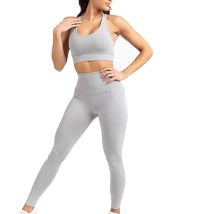 En gros Soutien-gorge de sport pour femme grande taille, à logo frontal, à maintien élevé, col rond, dos croisé, pour yoga et sport, 100% Polyester, respirant, séchage rapide, ensemble - Product Image 5