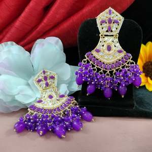 ต่างหูไข่มุก Regal Kundan เครื่องประดับแฟชั่นสำหรับงานแต่งงานและโอกาสพิเศษทางวัฒนธรรม - Product Image 4