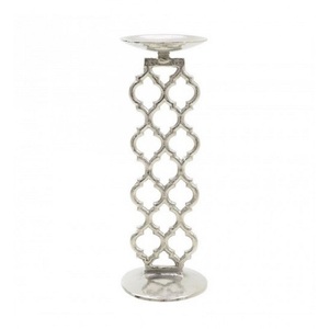 Support de bougeoir en métal de conception ultime support de bougeoir haut en aluminium nickelé pour pièce maîtresse de table à vendre - Product Image 2