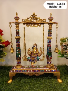 Idoles de ganesh en bronze plaqué or sur mesure idéales pour les magasins à domicile et les temples à domicile pour la revente - Product Image 4