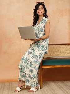 New Arrival Women Long Kurti V Neck Ethnic Wear Design Fashionable and Lightweight <b>Fabric</b> Factory Exporter - Product Image 3