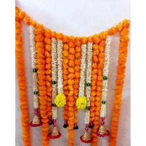 Marigold Toran Bandanwar Decoración colgante hecha a mano única con diseño intrincado Perfecto para la decoración de Bodas de Diwali y eventos culturales - Product Image 2