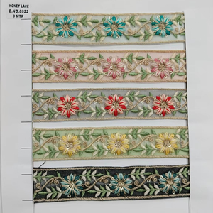 Broderie florale colorée de tissu net écologique élégant pour les sacs de style d'affaires chaussures vêtements décoration intérieure projets d'artisanat - Product Image 1