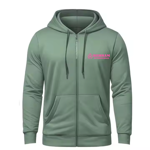 Sudadera con Capucha Personalizada con Logotipo Frontal, 100% Algodón, Felpa Francesa, Cierre de Cremallera, Hombros Caídos, Corte Regular, Secado Rápido, Transpirable, para Invierno - Product Image 1