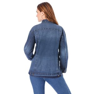 แจ็กเก็ตยีนส์เข้ารูปสำหรับผู้หญิง,แจ็กเก็ตยีนส์สีน้ำเงินดีไซน์ทันสมัยดีไซน์ทันสมัยตามสั่ง - Product Image 6