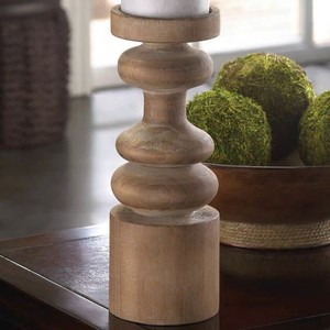 Portavelas decorativo de madera con acabado rústico Lrage Ol Age moderno con frascos de vidrio en la parte superior para velas de alta calidad - Product Image 3