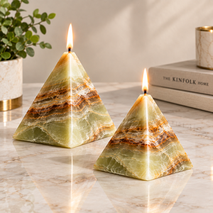 IMPEXPAKISTAN Pyramid Shape Onyx <b>Stone</b> Handmade Eco-Friendly Feng Shui Decorative <b>Ornament</b> for Home Gift - Product Image 2