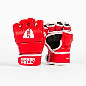 Gants de MMA CRIMSON en cuir de vachette à demi-doigts, équipement de Muay Thai imprimé, équipement de kickboxing, tailles 6oz et 12oz, avec fermeture à lacets au poignet - Product Image 2