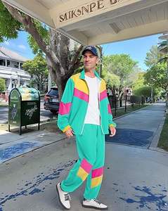 Survêtements de style vintage des années 80 pour hommes rétro Hip Hop respirant des années 70 veste coupe-vent 2 pièces costume d'Halloween décontracté - Product Image 4