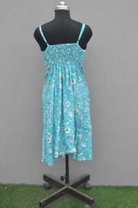 Main indienne bloc coton bloc imprimé robe femme élégante mode robe personnalisée mariée mariage cadeau été porter robe vente - Product Image 2