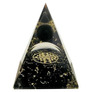 Handcrafted Black Tourmaline Orgone Sphere <b>Crystal</b> Ball for Chakra Balancing and Aura Cleansing - Product Image 1