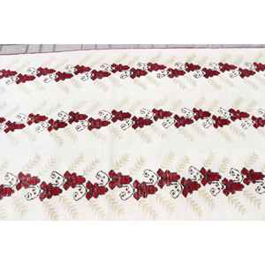 Alfombra Turca Vintage de 3.8x26.5 pies (116x807 cm), Alfombra de Lana Blanca con Diseño Floral - Product Image 5