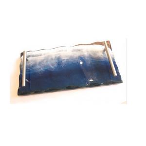 Dessous de verre en bois créatif en résine époxy pour ustensiles de cuisine et restaurants couleur bleue - Product Image 4