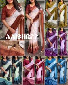Nueva elegancia vestir tendencia traje Georgette Saree Blusa con elegantes peleas y Gotapatti tejido forro Trabajo Mujer moda - Product Image 4