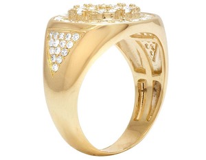 Hip Hop <b>Iced</b> Out S925 Sterling Silver Cluster Round Diamond Studded <b>Ring</b> for Men's - Product Image 4