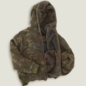 Sudadera de Hombre para Invierno, Estilo Casual, con Capucha, Manga Raglán, Estilo Urbano, Tejido de Lana, Transpirable, de Secado Rápido, con Bolsillo, Diseño Liso, Lavada - Product Image 3