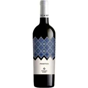 Poggio Mar Primitivo Salento IGP Red <b>Wine</b> 750ml Rich Southern Italy 6 Bottles Per Box - Product Image 1