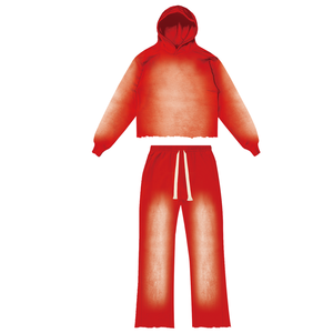 Chándal acampanado de diseño personalizado para hombre, conjunto de pantalones de chándal acampanados y Sudadera con capucha, conjunto de chándal con logotipo personalizado al por mayor - Product Image 5