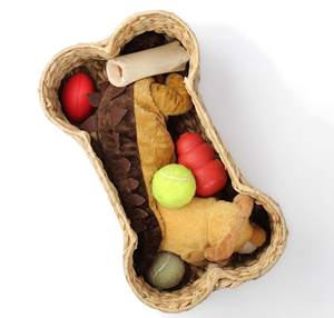 Panier en forme d'os en jacinthe d'eau, fait à la main, panier de rangement en forme d'os, artisanat naturel du Vietnam - Product Image 4