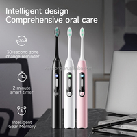 Brosse à dents électrique à poils souples très vendue avec 3 modes de nettoyage des dents, soins dentaires variés en promotion