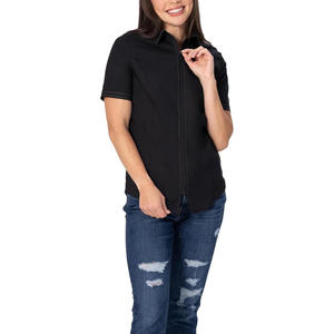 <b>Womens</b> Short Sleeve Work Shirts With Custom Logo Printing Embroidery Formal Business <b>Tops</b> Office Uniform Manufacturer - Product Image 4