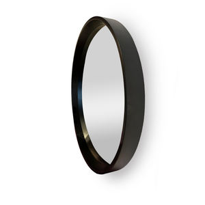 Espejo Decorativo con Símbolo Akis, Marco de MDF Negro, Pintado en Negro, Redondo, 4.0 mm de Grosor, Espejo de Pared Moderno para Decoración del Hogar y Oficina - Product Image 3