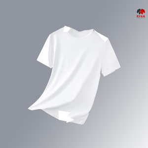 Tela de punto antiarrugas ecológica logotipo personalizado camiseta formal de hombre bordada diseño sólido suave transpirable - Product Image 5