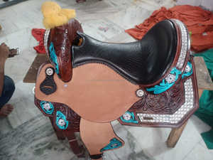 Premium Leather Hand Made Designer Durable Comfortable Racing Western English Horse Saddle Wood/Plastic Wholesale High Quality - Product Image 4
