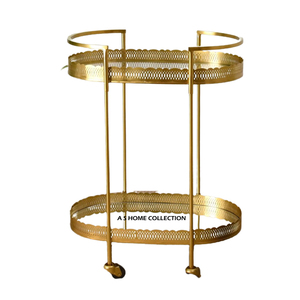 รถเข็นโลหะ3ชั้นสำหรับอุตสาหกรรมทรงวงรีรถเข็นสำหรับเสิร์ฟของ - Product Image 4