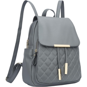Women luxury genuine leather quilted backpack USA fashion market stylish travel work school everyday leather backpack - Product Image 1
