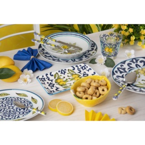 Set di Stoviglie in Porcellana Design Italiano 18 Pezzi |   Limone d'Amalfi Mediterraneo |   Adatto alla lavastoviglie |   Excelsa - Product Image 6