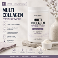 Poudre de protéines multi-collagène de marque privée avec des sources bovine, marine et de poulet pour adultes