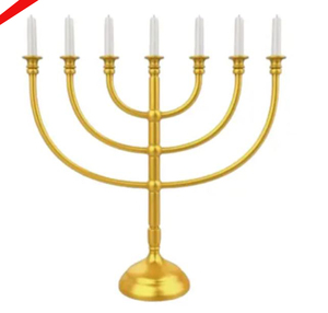 Elegant Bet Selling Christmas Menorah Gold Colored Jewish 7 Branch <b>Candle</b> Menorah Stand Eco Friendly Handmade for Home - Product Image 4
