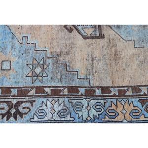 Alfombra Vintage de 2x3.1 pies, Alfombra Turca Pequeña, Alfombra Floral Azul Marrón - Product Image 5