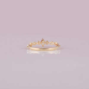 Anillo de compromiso de moda de oro de 14 quilates para mujer, diseño hecho a mano, ajuste de bisel de diamante de corte Marquesa cultivado en laboratorio, IGI para regalos de fiestas - Product Image 3