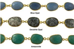 Juego de bisel de GEMA de rubí teñido, cadena de conector de 12-16mm, bisel de piedras preciosas, conector de latón de forma libre - Product Image 4