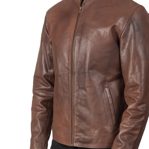 Chaqueta de Cuero para Hombre, Talla Grande, Otoño Invierno, Estilo Casual, Cuello Alto, Chaqueta de Motociclista, Abrigo con Cierre, Chaqueta para Hombre - Product Image 2