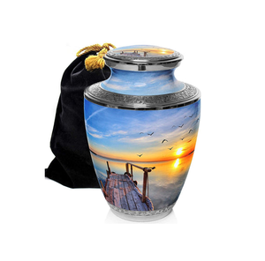 โกศโลหะสีดำทำด้วยมือแบบพรีเมี่ยมรายละเอียดที่กำหนดเองสำหรับขี้เถ้า - Product Image 4