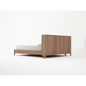 Cama de madera de caoba moderna de mediados de siglo con acabado natural Diseño duradero Tamaño y precio personalizables-Daabadi Furnico - Product Image 5