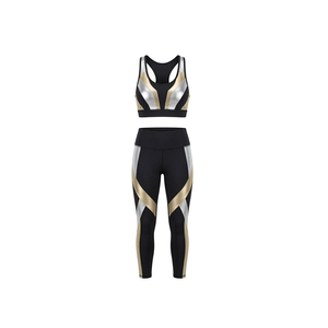 Ensemble de yoga grande taille pour femme, motif uni, séchage rapide, soutien-gorge de sport et leggings taille mi-haute, 2 pièces, vêtements de fitness et d'entraînement - Product Image 1
