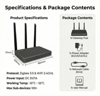 Passerelle intelligente Tuya Zigbee 3.0 avec fonction de répéteur WiFi, pont à double protocole pour l'application Smart Life, automatisation de la maison