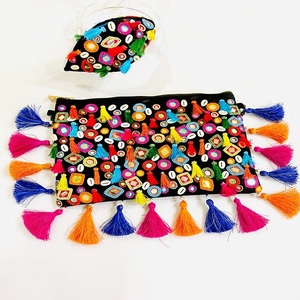 Personnalisé fait à la main rouge blanc léopard pochette glands fermeture à glissière sac bandeau combo pour les filles femmes style de mode en gros - Product Image 4