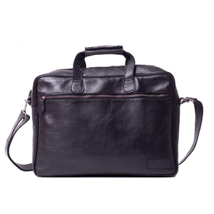 Sac à ordinateur portable en cuir fin moderne pour les professionnels, les étudiants, les voyageurs, style minimaliste décontracté, imperméable, motif géométrique, fermeture éclair - Product Image 1